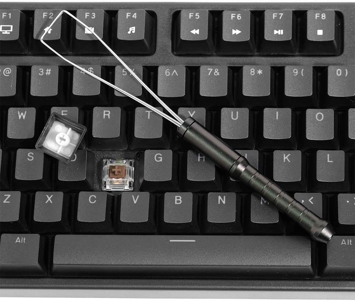 Keycap Puller for Mechanical Keyboard, Keyboard DIY, Key Pulling, Stainless Steel Keycap Removal Tool Keycaps Remover(Black)