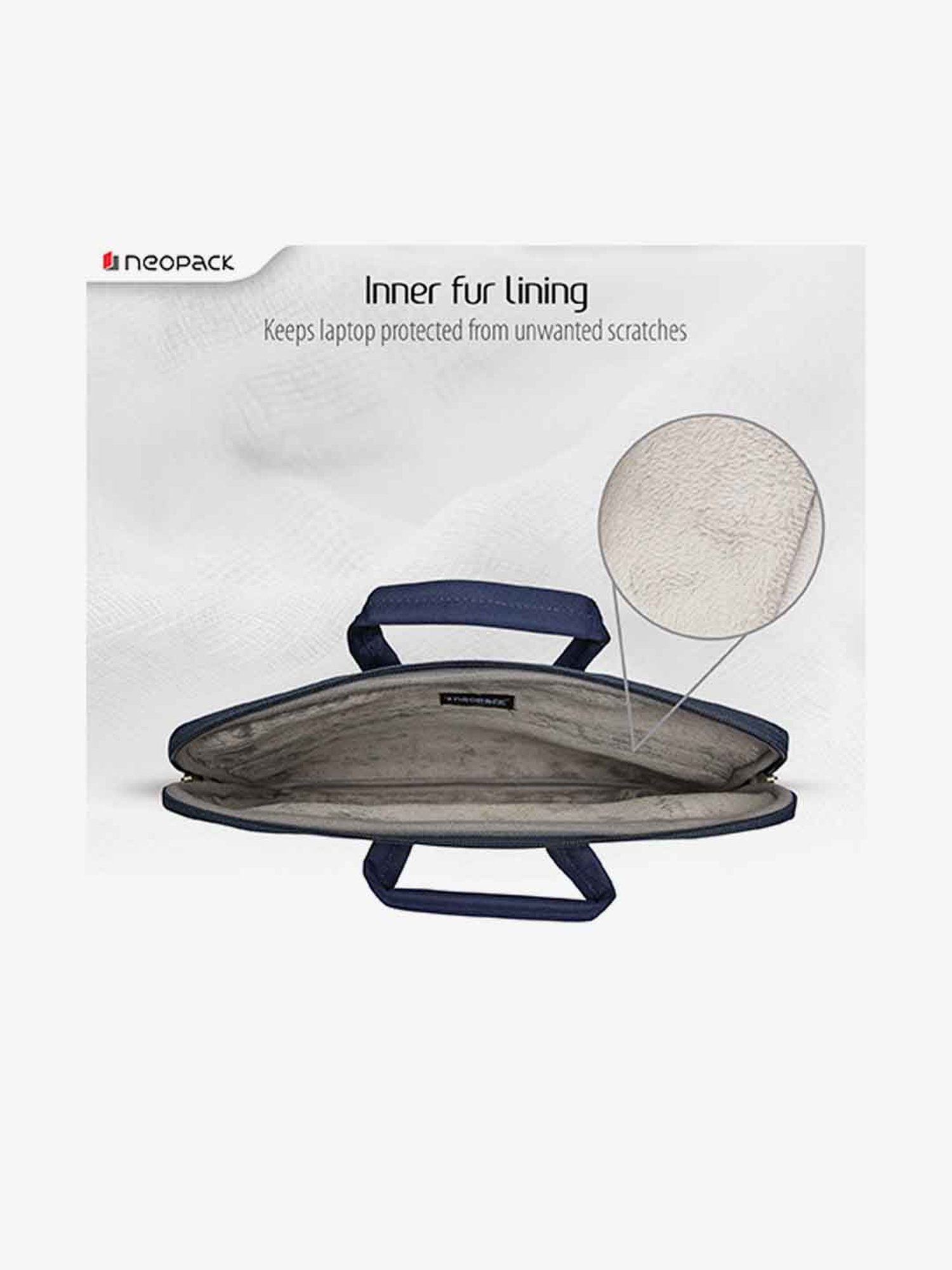 Neopack Handle Sleeve Laptop Bag for all 13.3 Inch Laptops & Macbooks (Navy Blue)