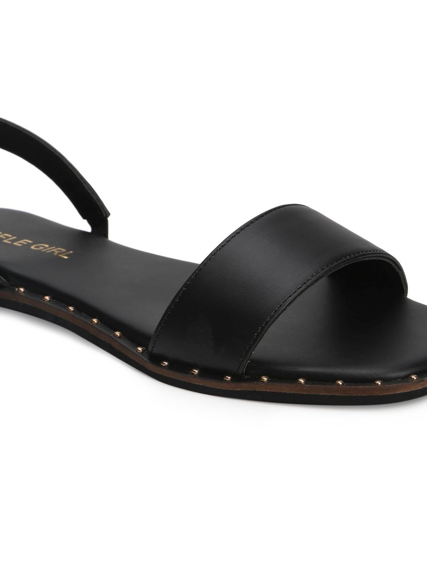 Truffle Girl by Truffle Collection Women's Black Sling Back Sandals