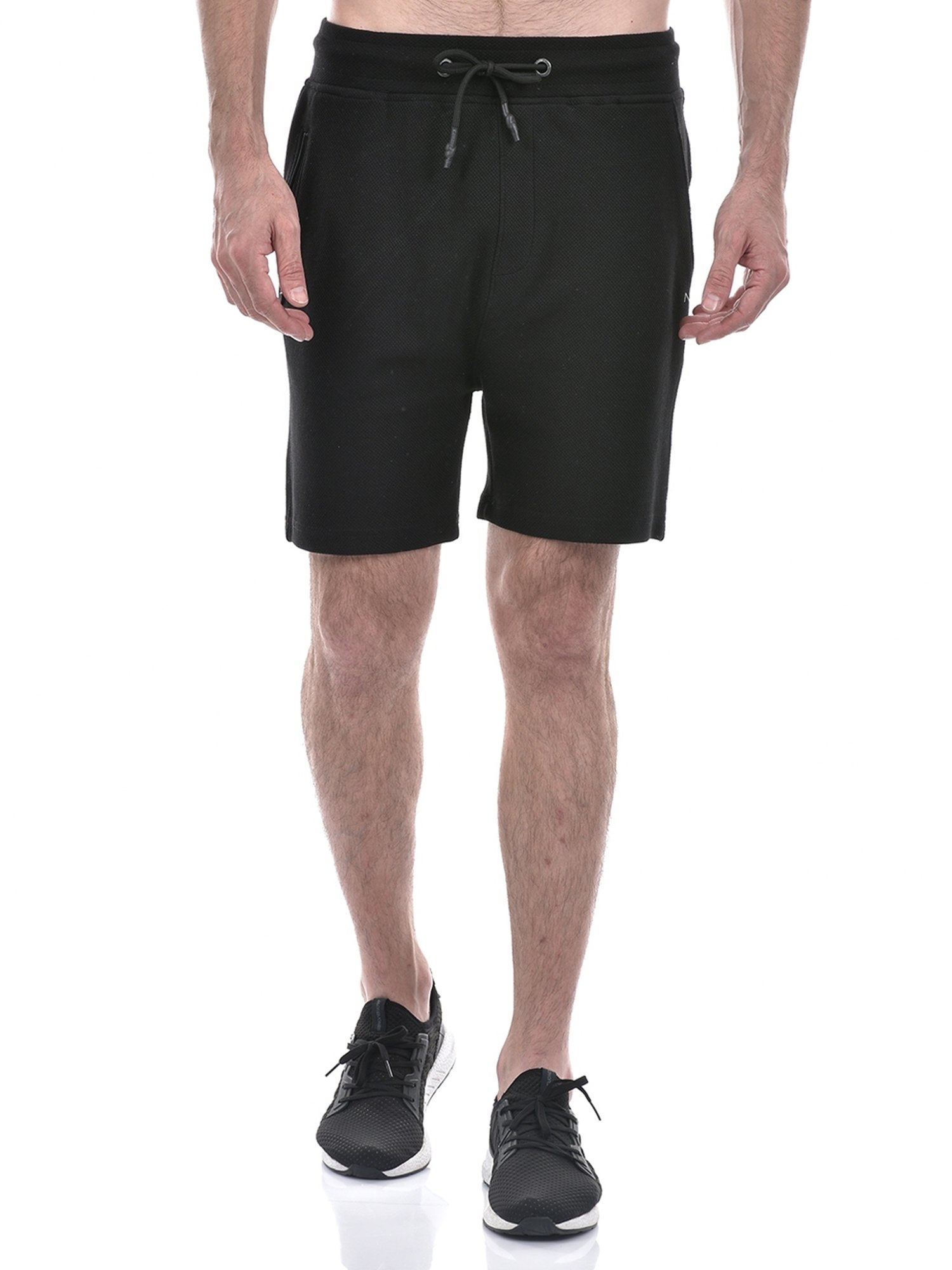 Numero Uno Black Regular Fit Sports Shorts