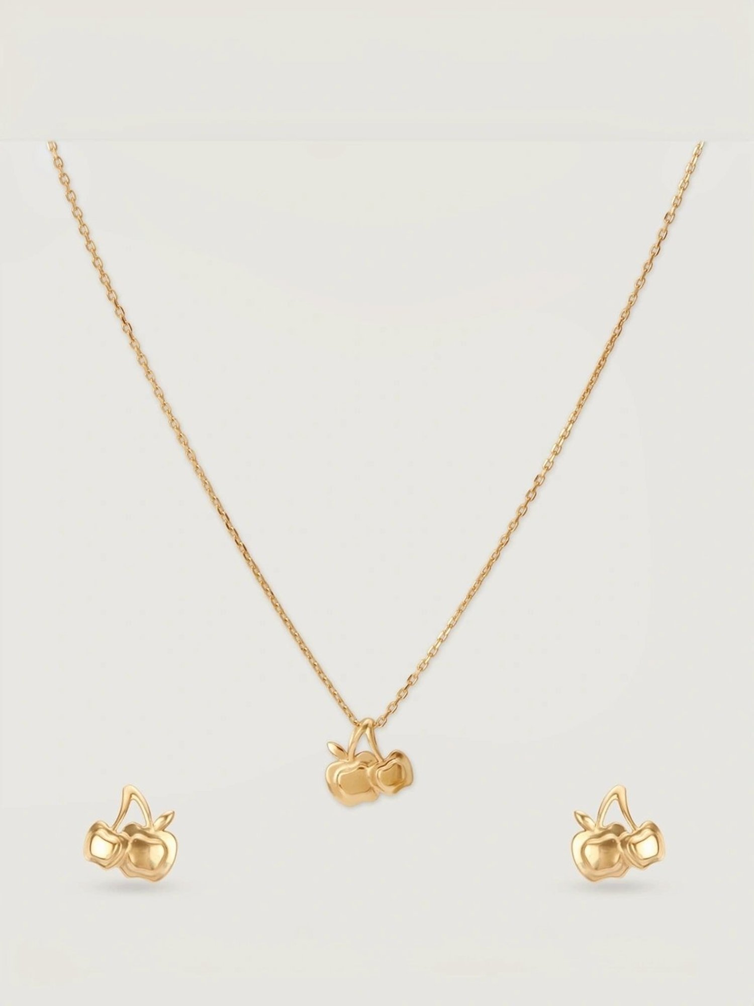 Mia by Tanishq Apple Charm 14k Gold Necklace Set