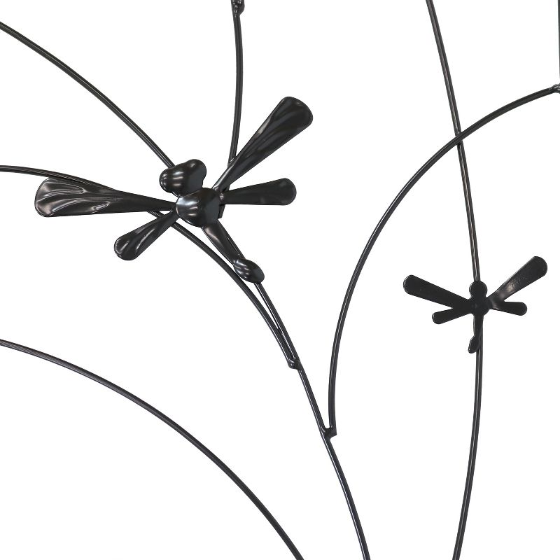 Sunnydaze Decorative Steel Metal Dragonfly Delight Design Garden Trellis - 55.75" H - Black - 2-Pack