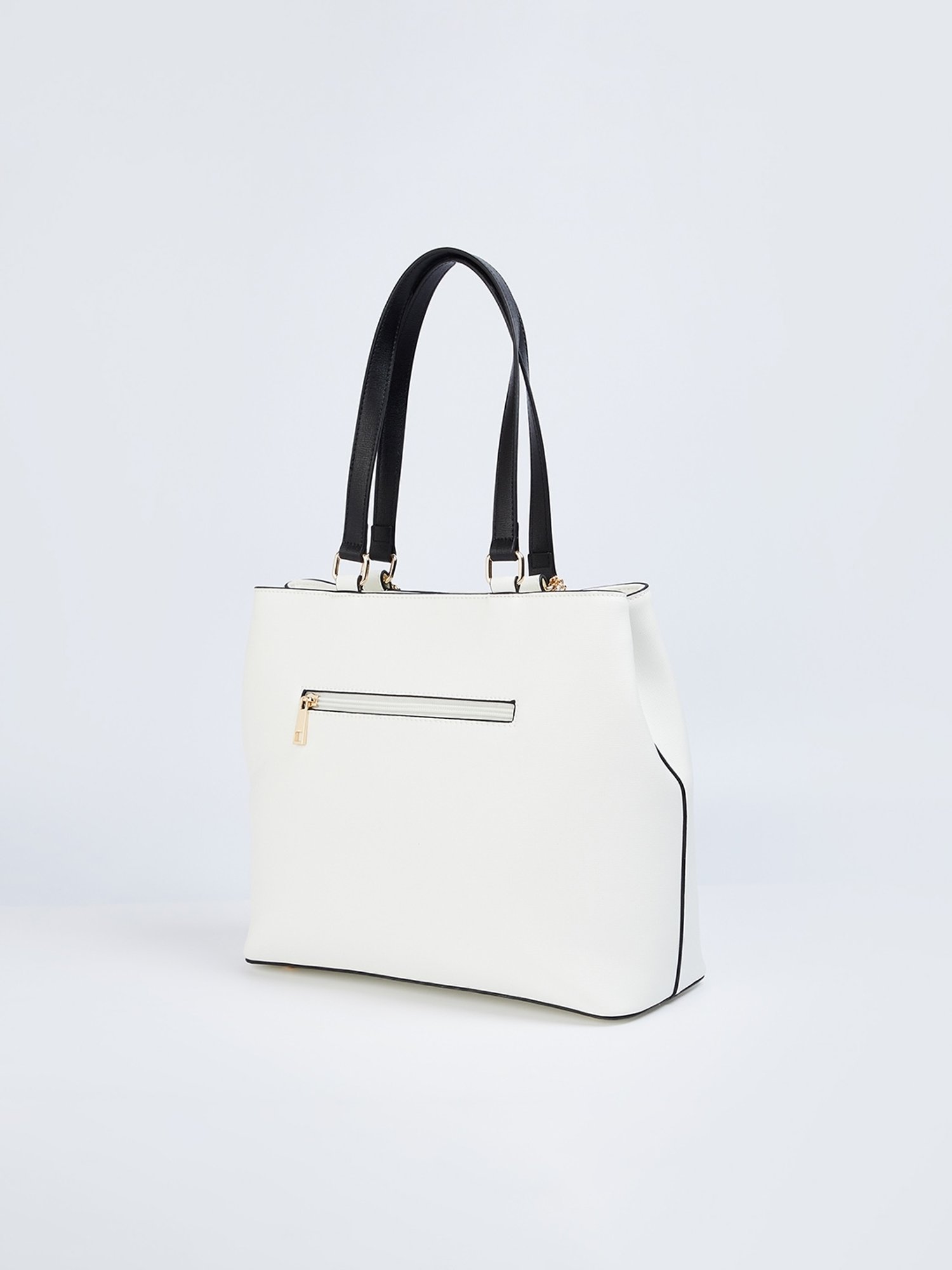 Code by Lifestyle White Solid Shoulder Handbag