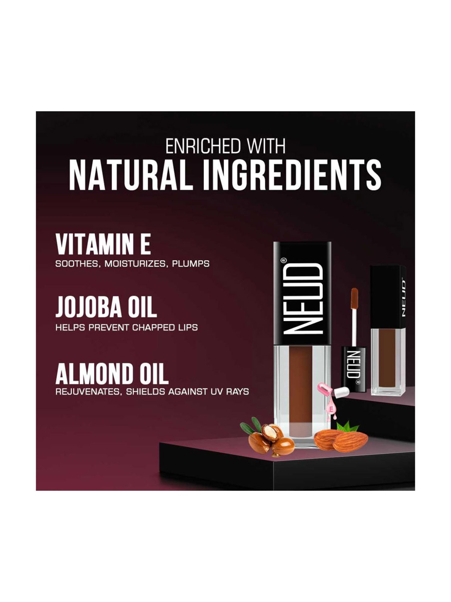 Neud Matte Liquid Lipstick Combo Jolly Coral & Oh My Coco with Two Lip Gloss Free