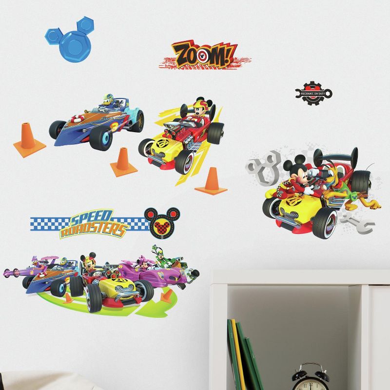 RoomMates Disney Mickey Mouse & Friends Mickey and the Roadster Racers Peel and Stick Wall Decals