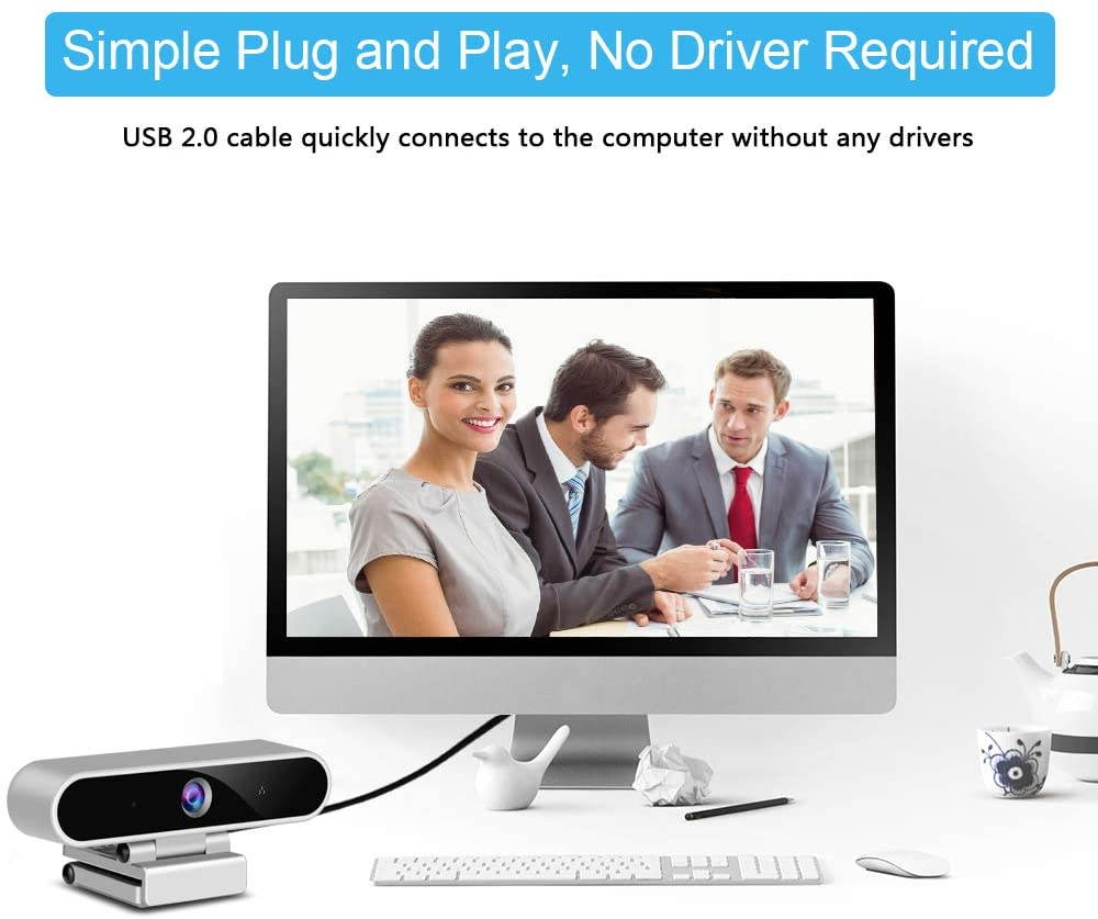 Webcam with Microphone,Camera for Computer Desktop 1080P HD Webcam,Plug and Play USB Webcam for Laptop Flexible Rotatable Clip and Tripod,Privacy Cover for Video Calling Recording Conferencing