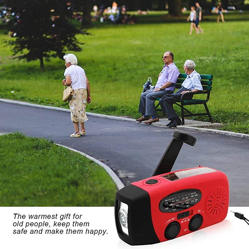 Portable Solar Emergency Weather Radio Hand Crank AM/FM NOAA Survival Radios with LED Flashlight 1000mAh Power Bank for Smart Phone for Home Outdoor Camping Traveling Earthquake (083)