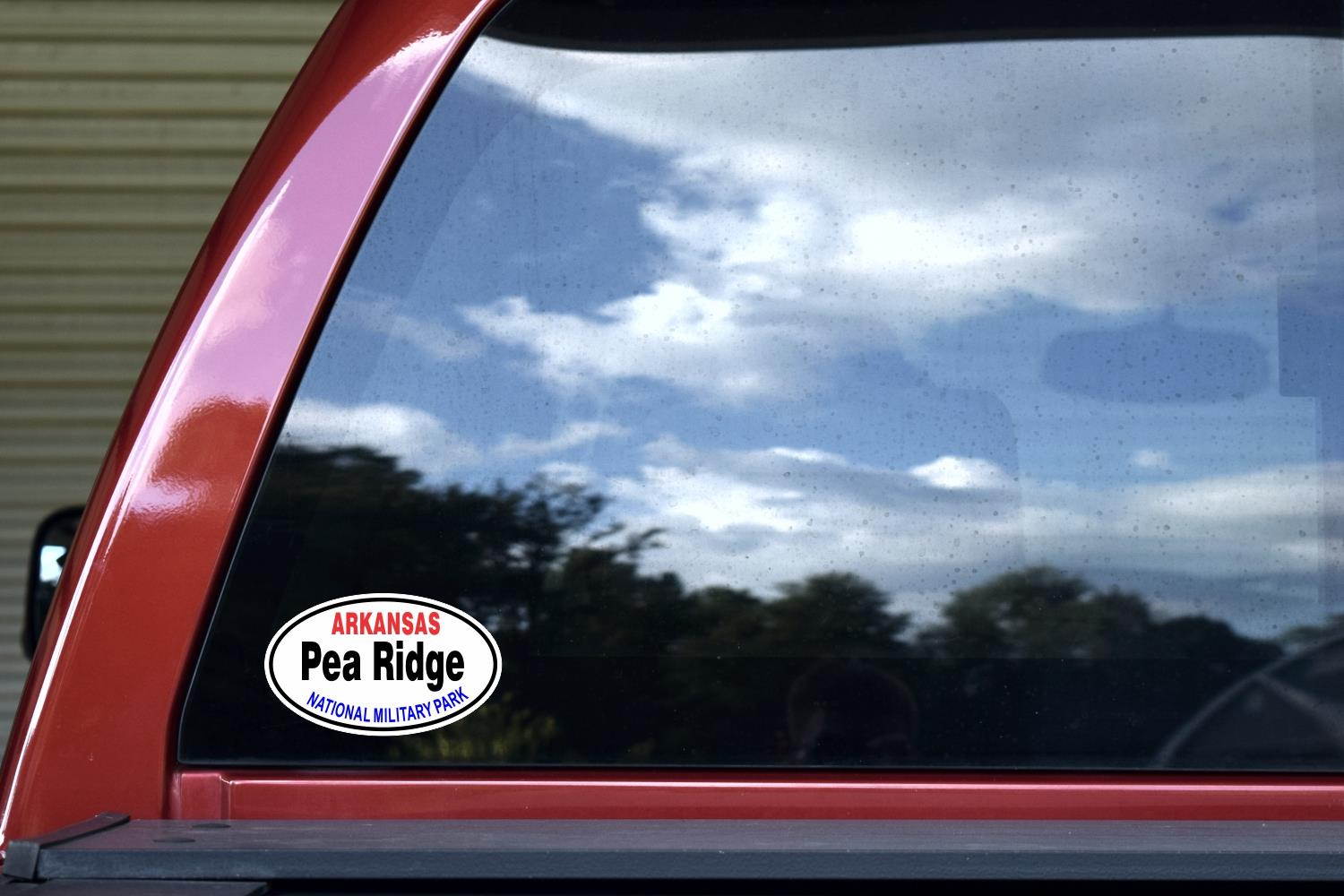 StickerTalk Oval Pea Ridge National Military Park Vinyl Sticker, 5 inches by 3 inches