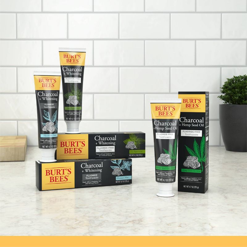 Burt's Bees Charcoal Natural Toothpaste with Fluoride Peppermint - 4.7oz