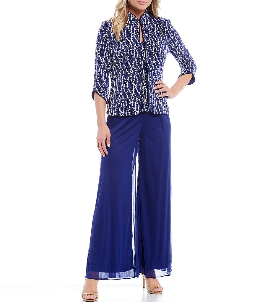 Alex Evenings Wide Leg Chiffon Pants