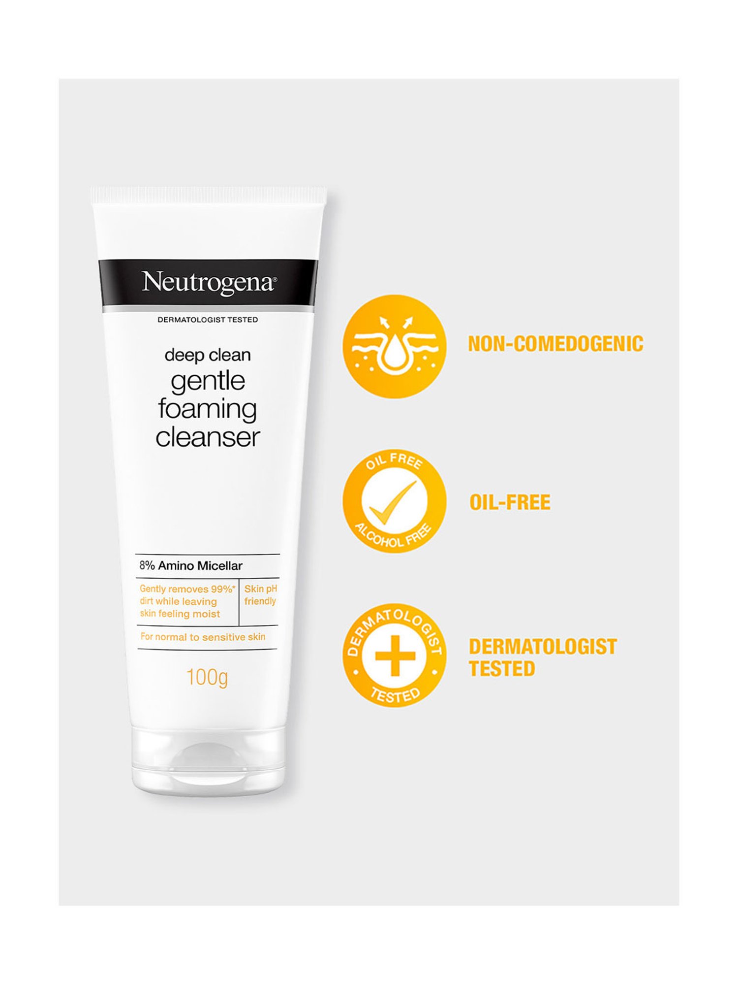 Neutrogena Deep Clean Gentle Foaming Cleanser - 100 gm