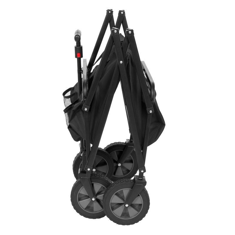 Seina Manual 150 Lbs. Heavy Duty Folding Utility Cart, Black/Grey & Red & Gray