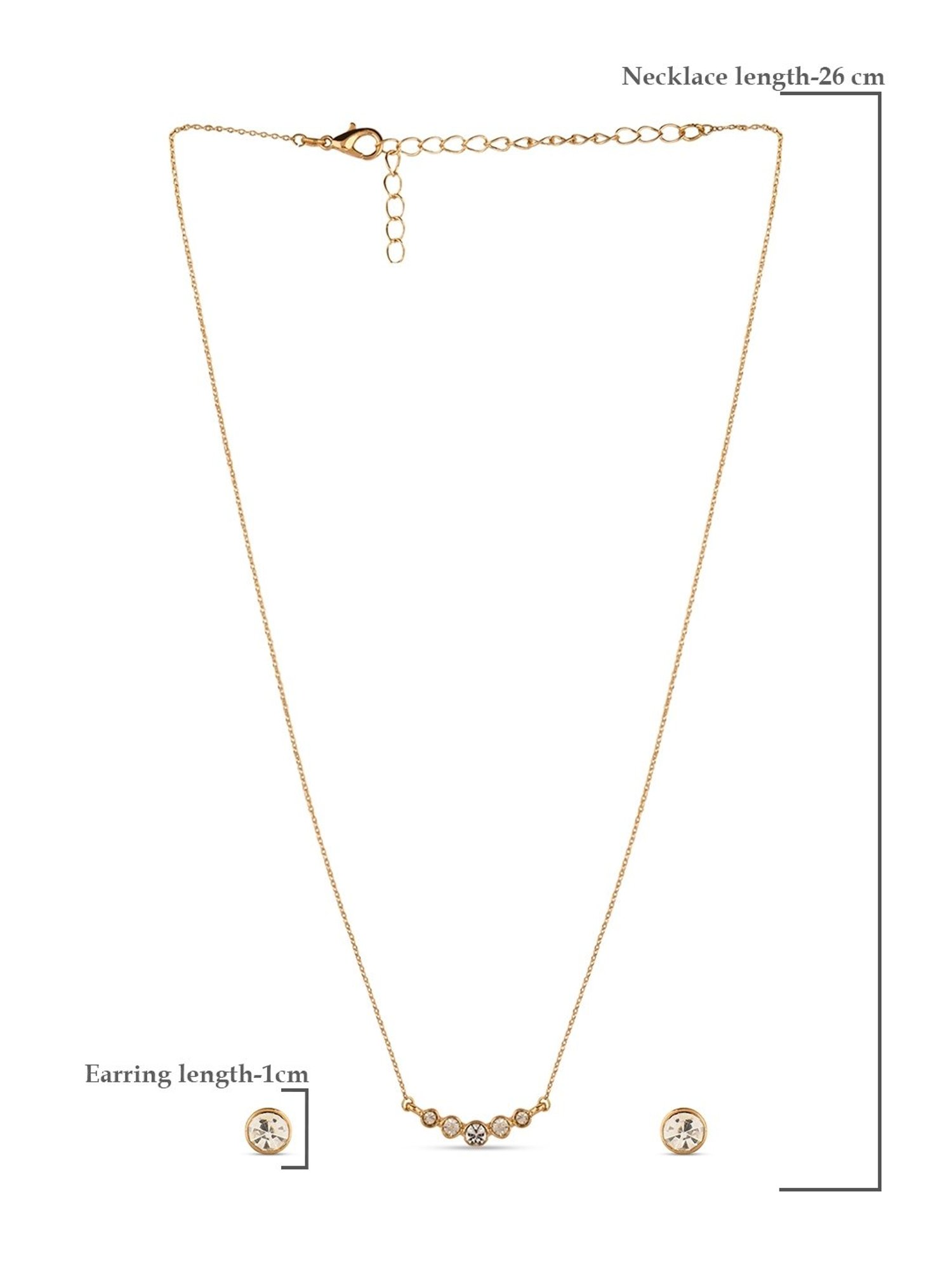 Toniq Classic Gold-Plated White Necklace & Earring Set for Women