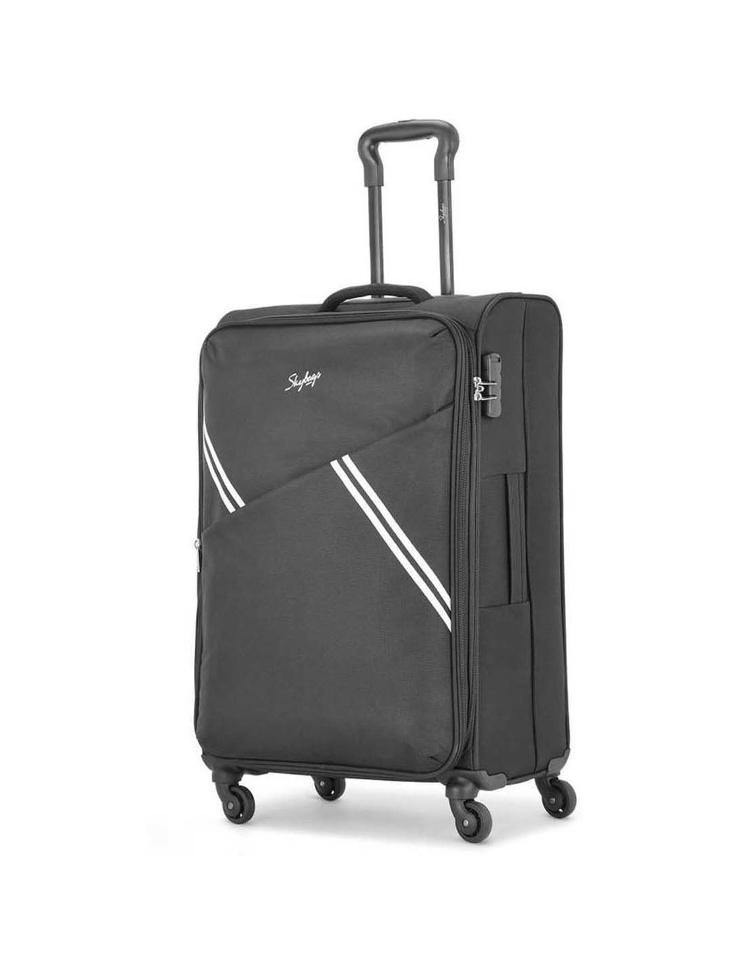 Skybags Trick Black Striped Soft Medium Trolley Bag - 43 cm