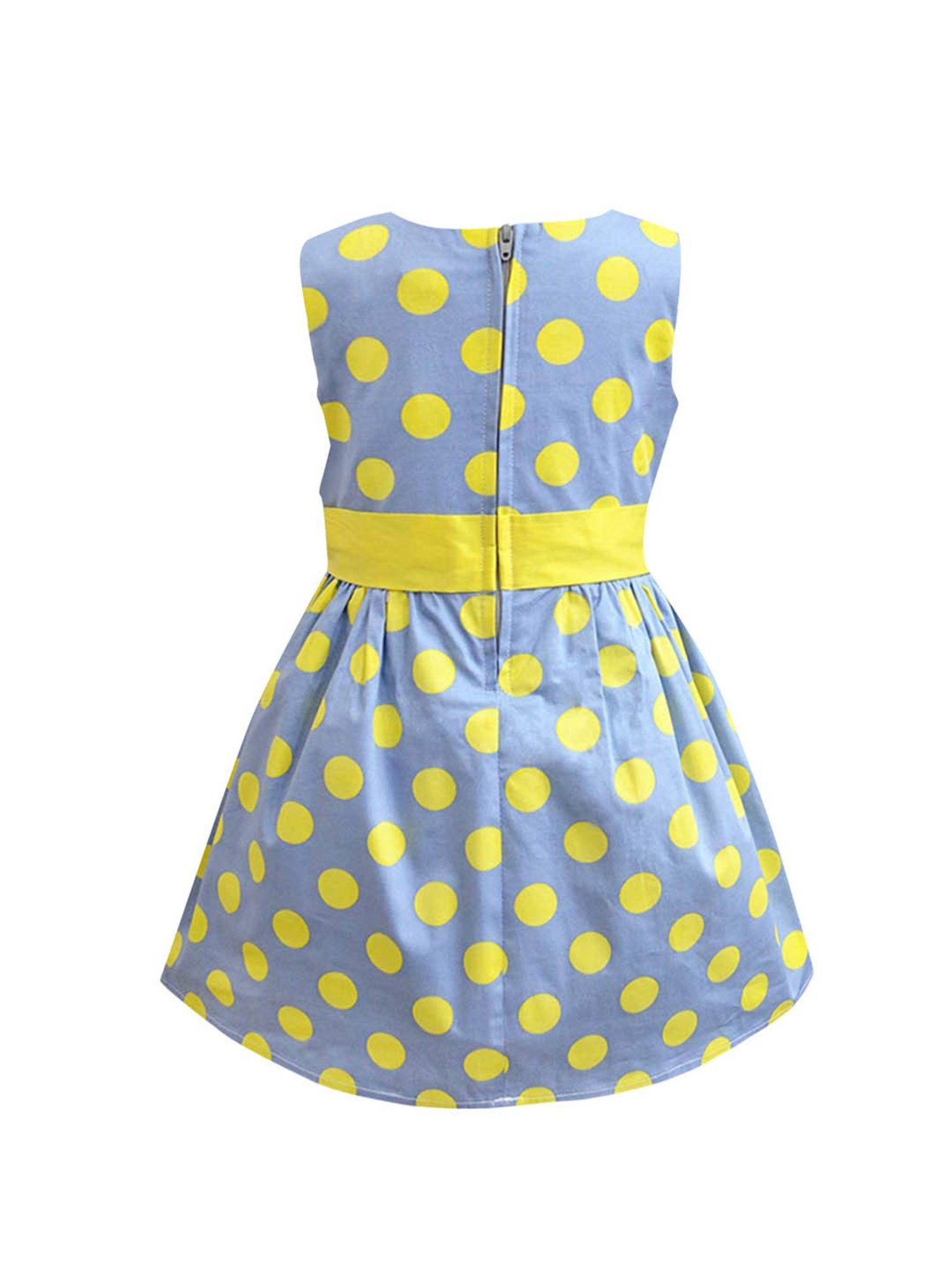 A.T.U.N. Blue & Yellow Printed Dress with Headband