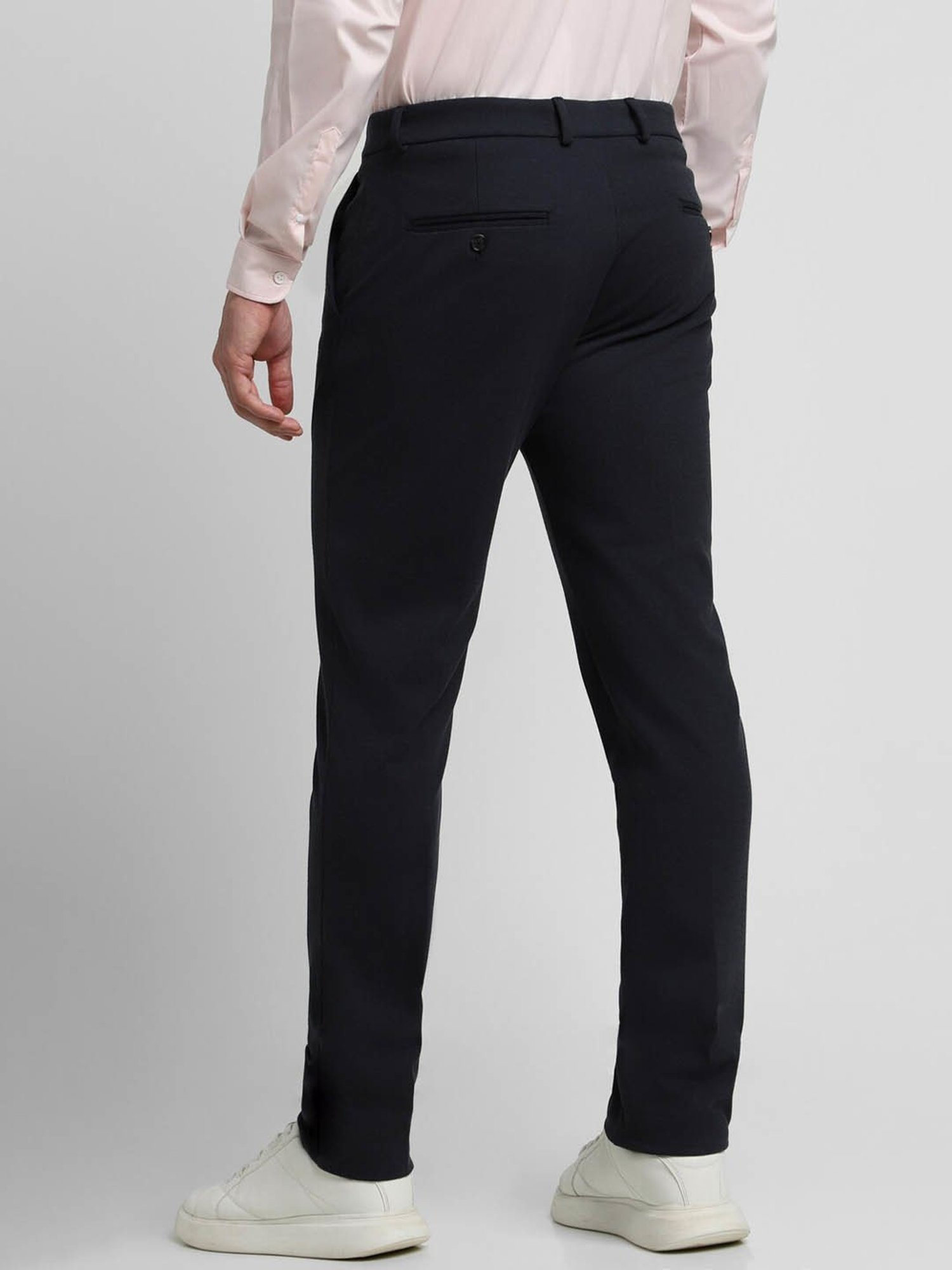 Peter England Perform Black Slim Fit Trousers