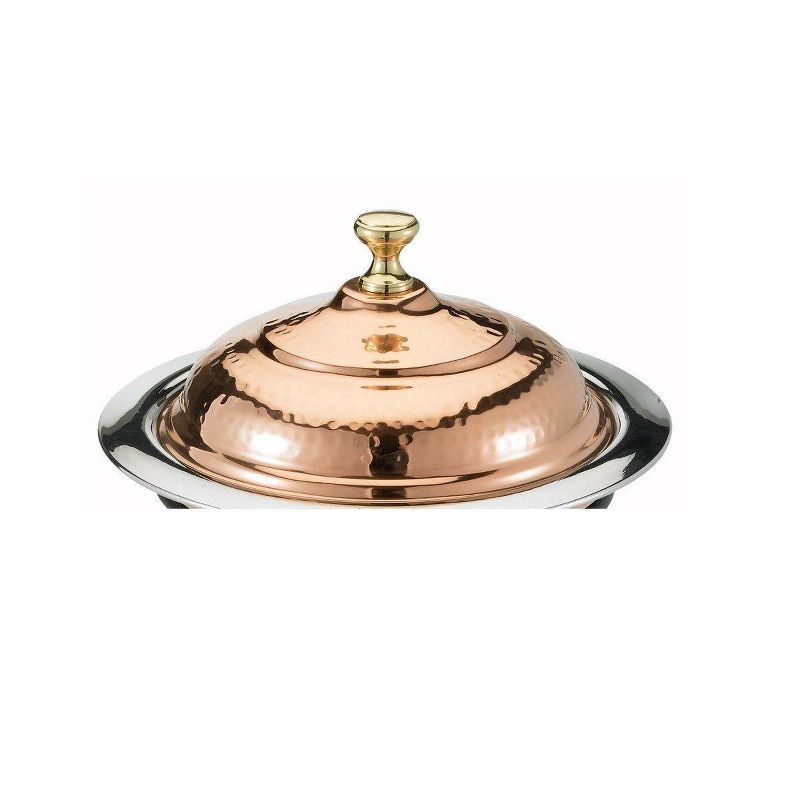 Old Dutch 1.75qt Steel Hammered Chafing Dish Copper