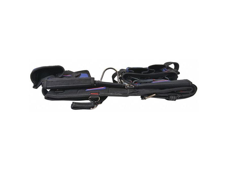 WESTWARD 5MZN4 Black Polypropylene Work Belt; Tool Belt, 17 Pockets