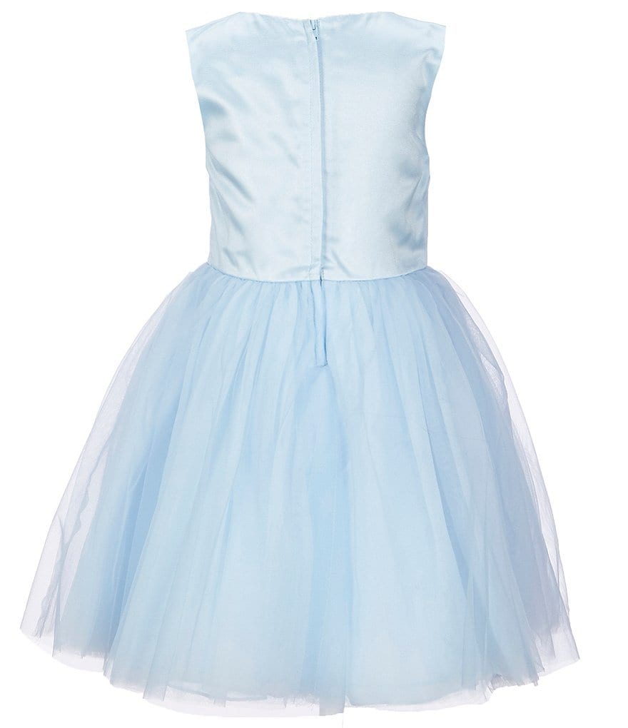 Us Angels Little/Big Girls 4-10 Flower-Applique Satin/Mesh Fit-And-Flare Dress