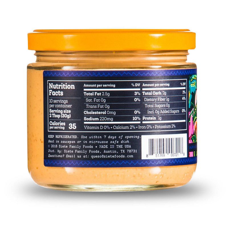 Siete Cashew Queso Mild Nacho Dip - 10.8oz