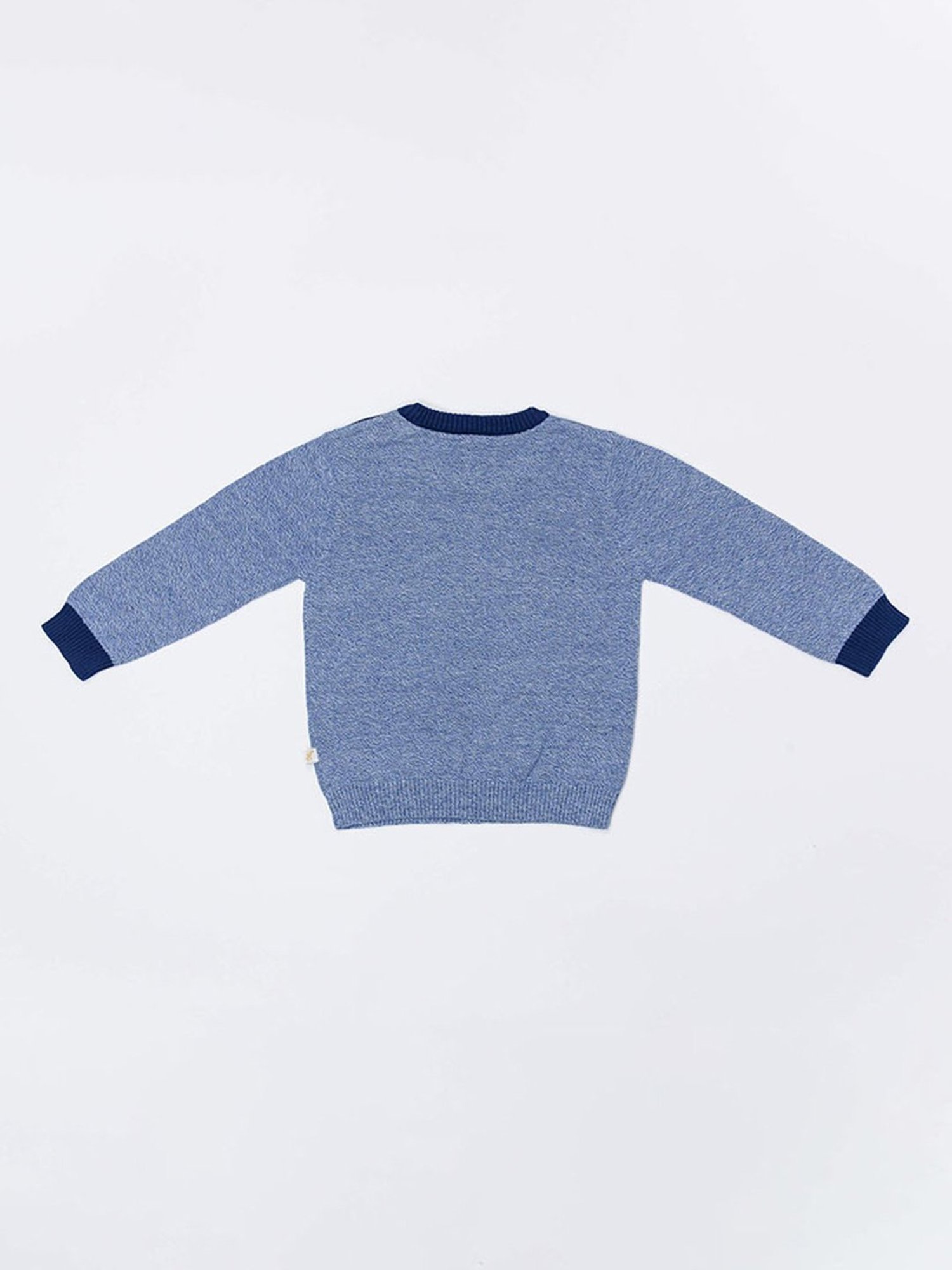 MINIKLUB Girls Green Self Design Full Sleeves Sweater