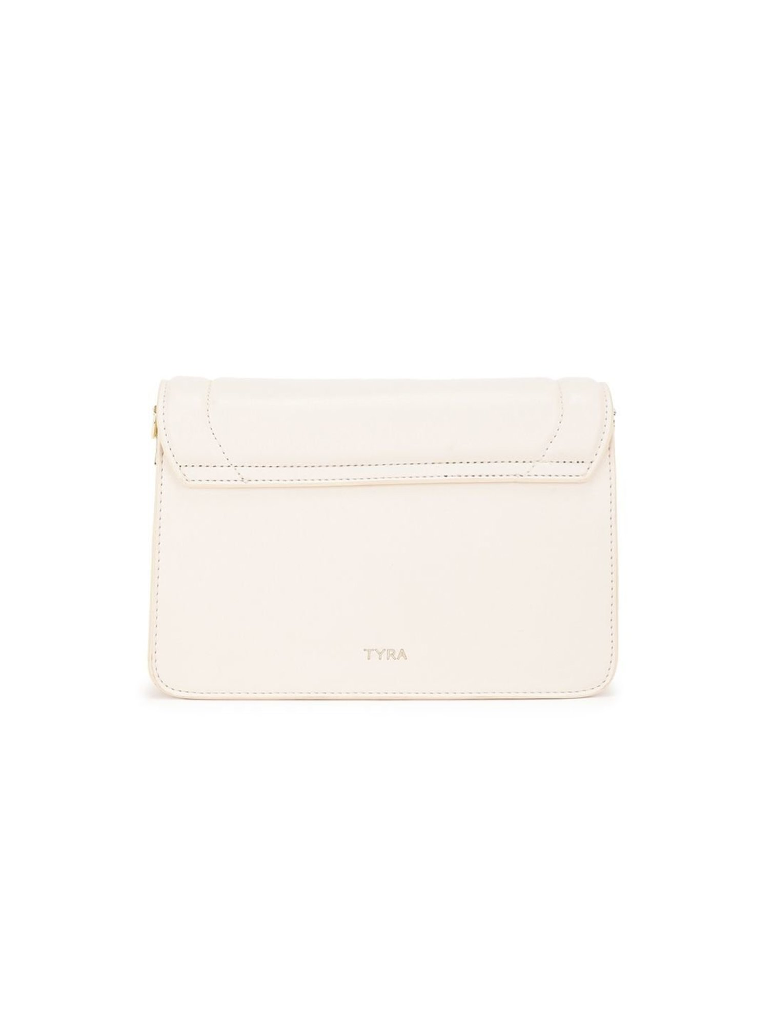 Tyra Dahlia Beige Solid Faux Leather Sling Handbag