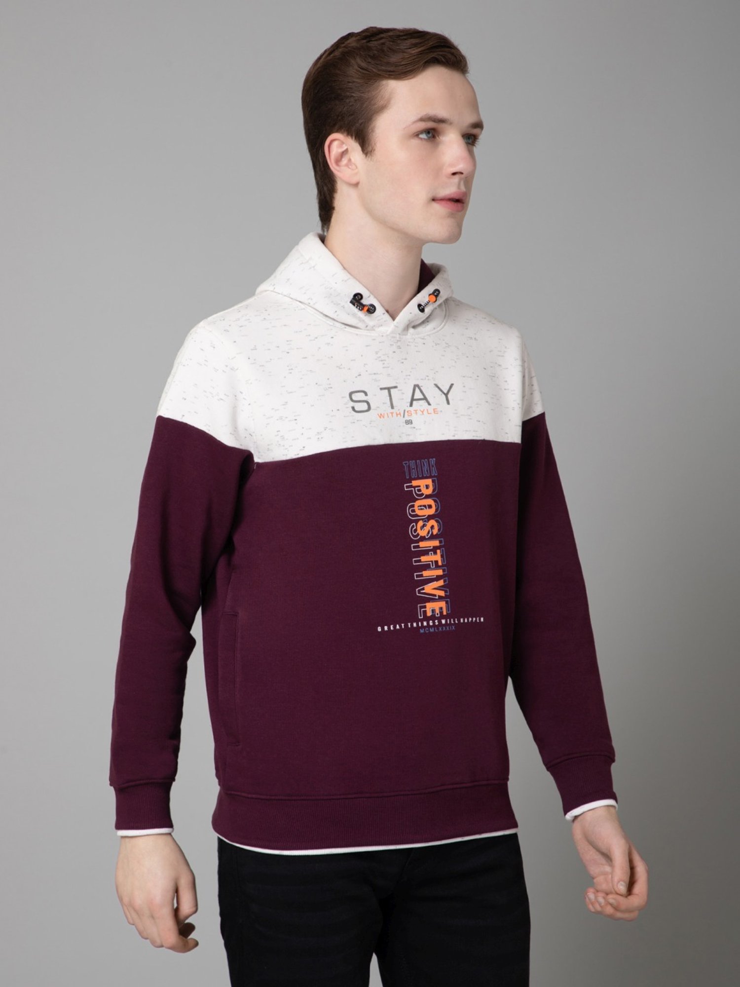 Spykar Red Slim Fit Sweatshirt