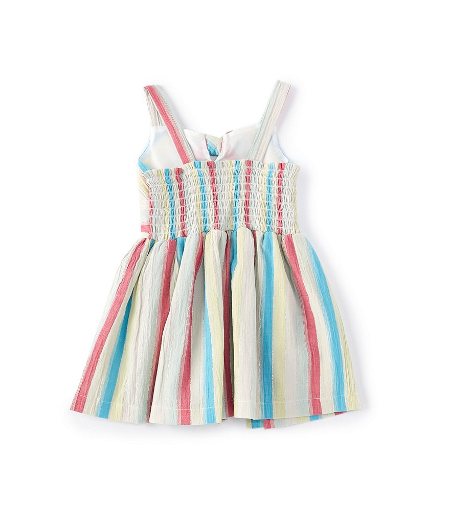 Bonnie Jean Little Girls 4-6X Mixed-Stripe Walkthrough Romper
