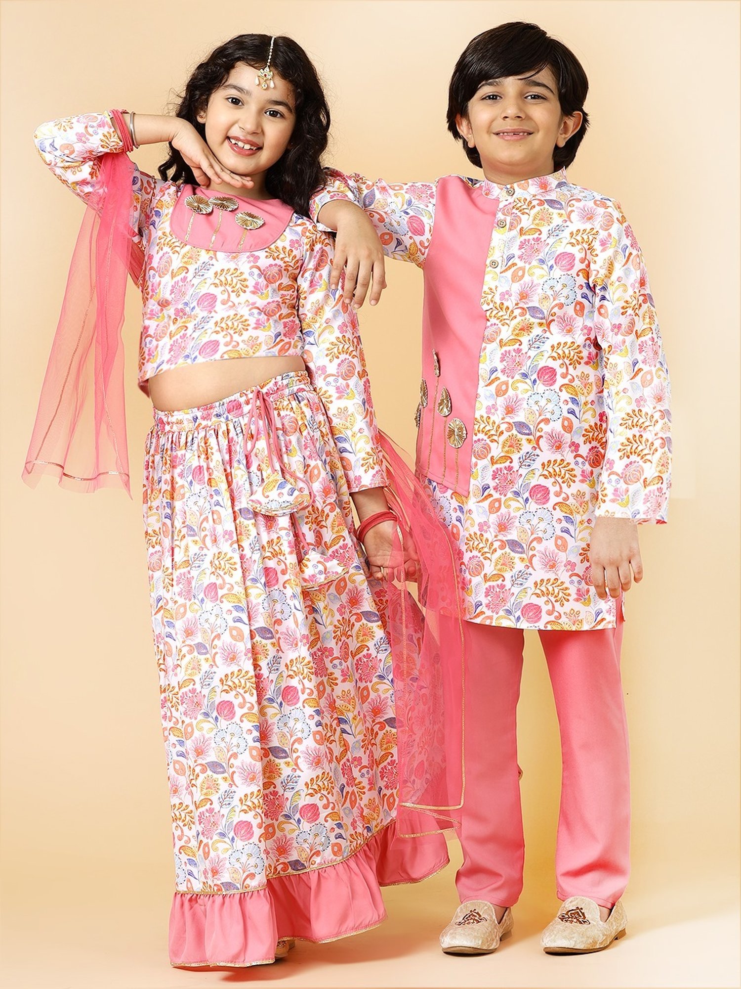 A.T.U.N. Kids Rouge Printed Kurta Set