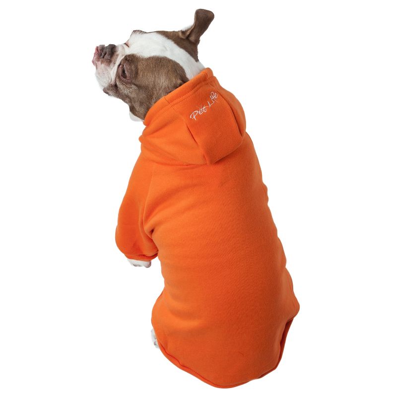 Pet Life Fashion Plush Cotton Hooded Sweater Dog Hoodie - Orange - M