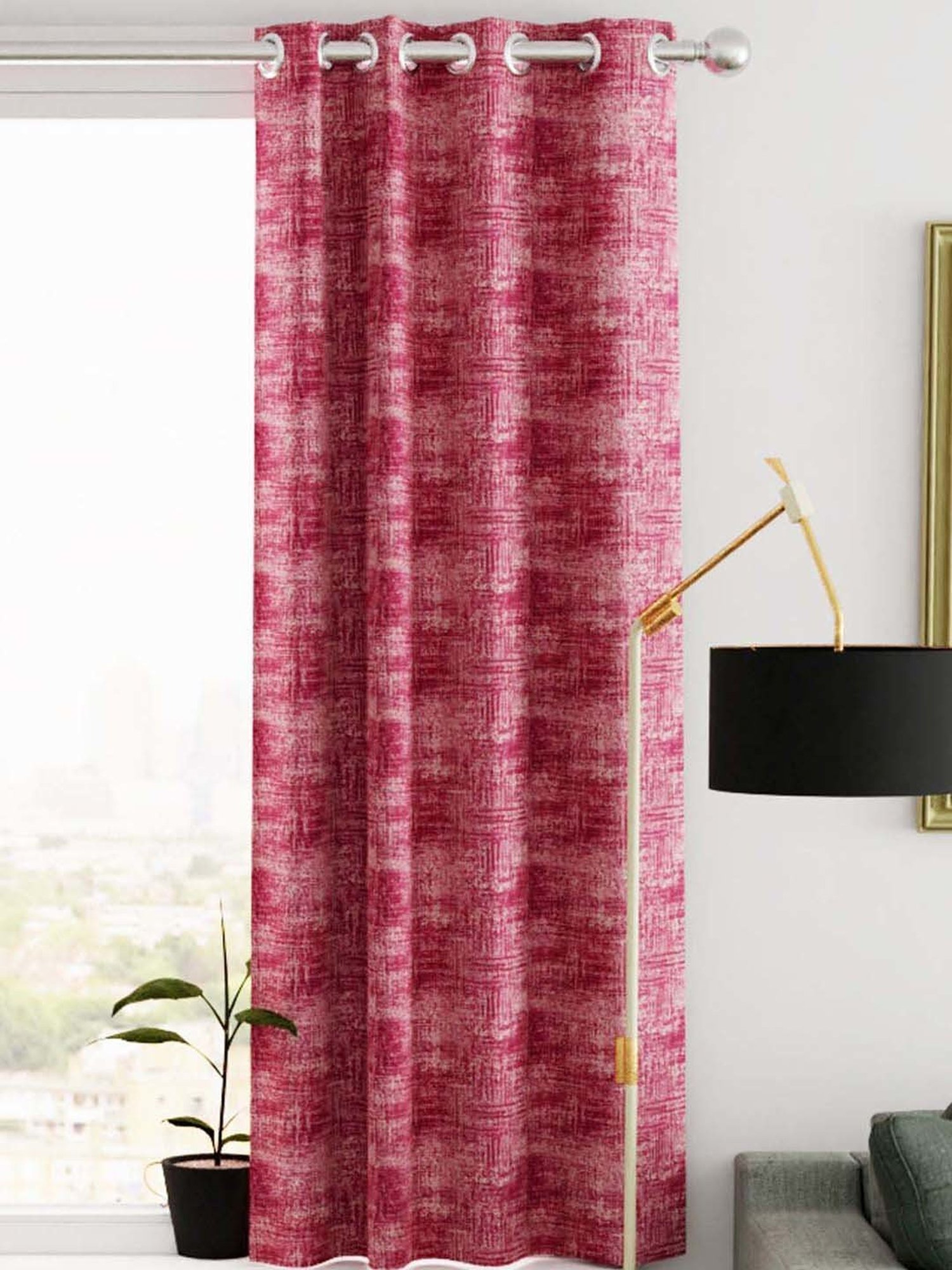 Bianca VILLA C`ESTA Pink Faux Silk 5 Ft. Window Curtain