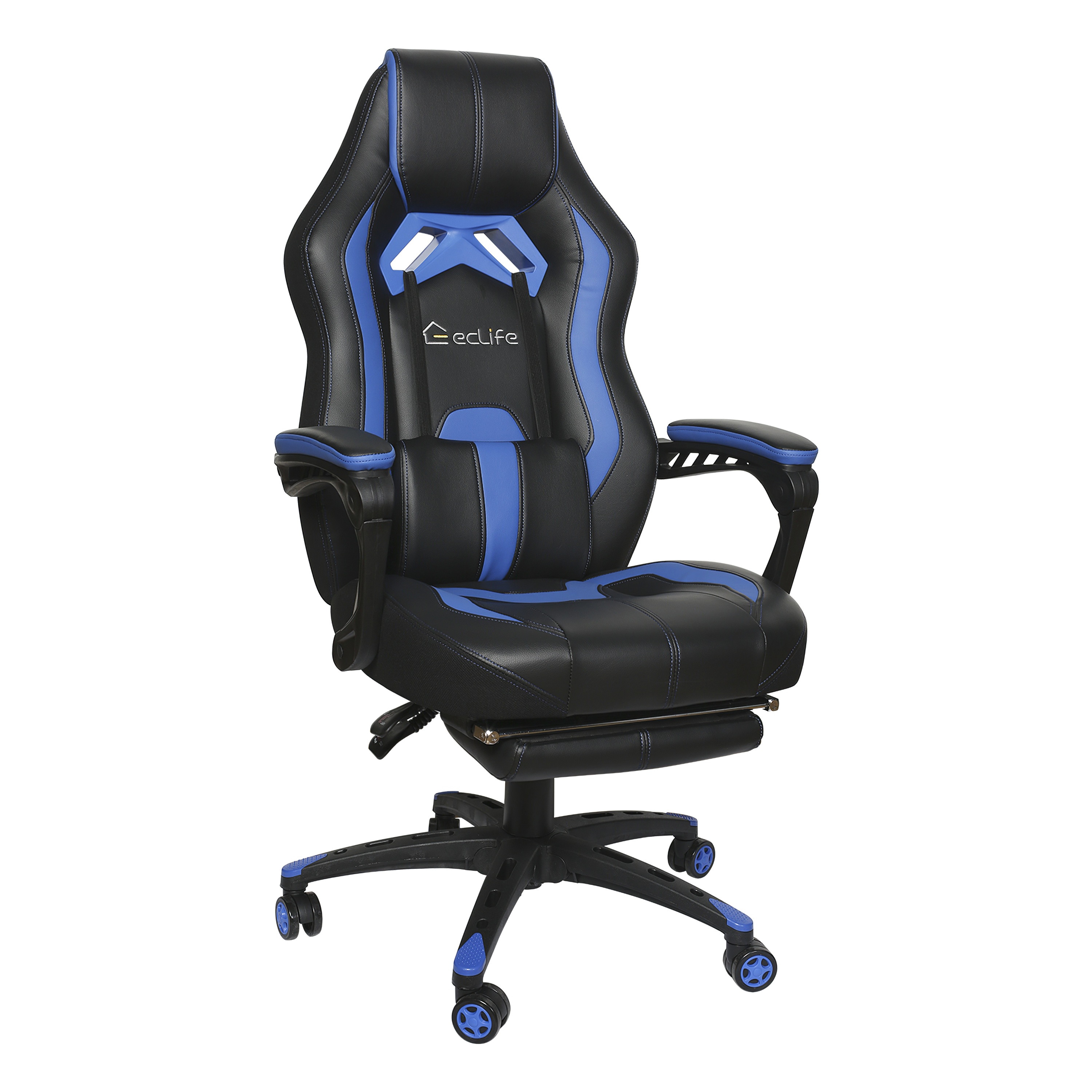 E-sports Massage Gaming Chair with footrest Grey