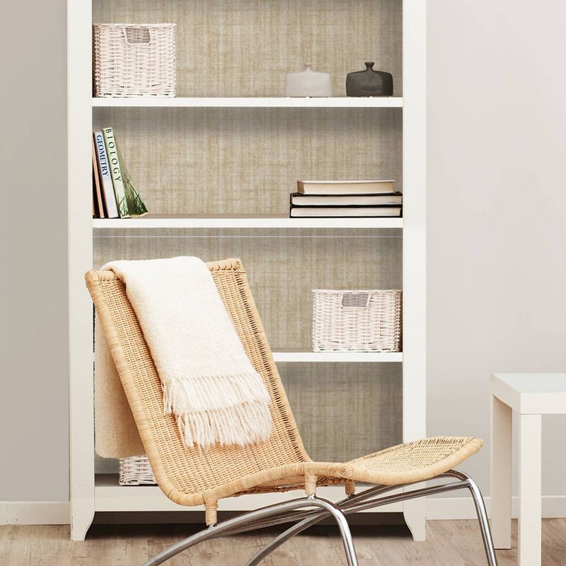 Brewster Aurum Linen Peel and Stick Wallpaper