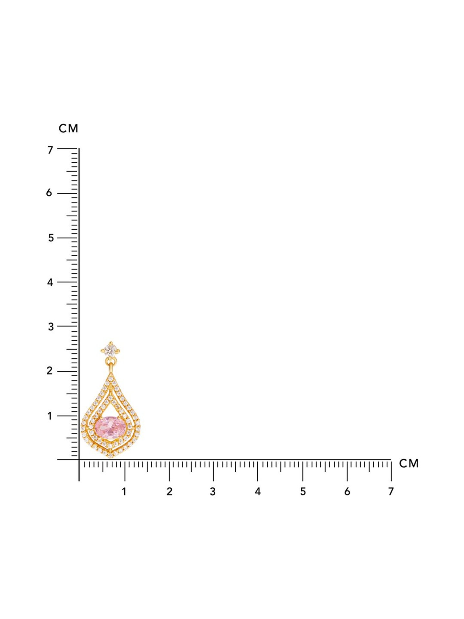 March by FableStreet 92.5 Sterling Silver 18k Gold-Plated Pink Zircon Teardrop Earrings for Women