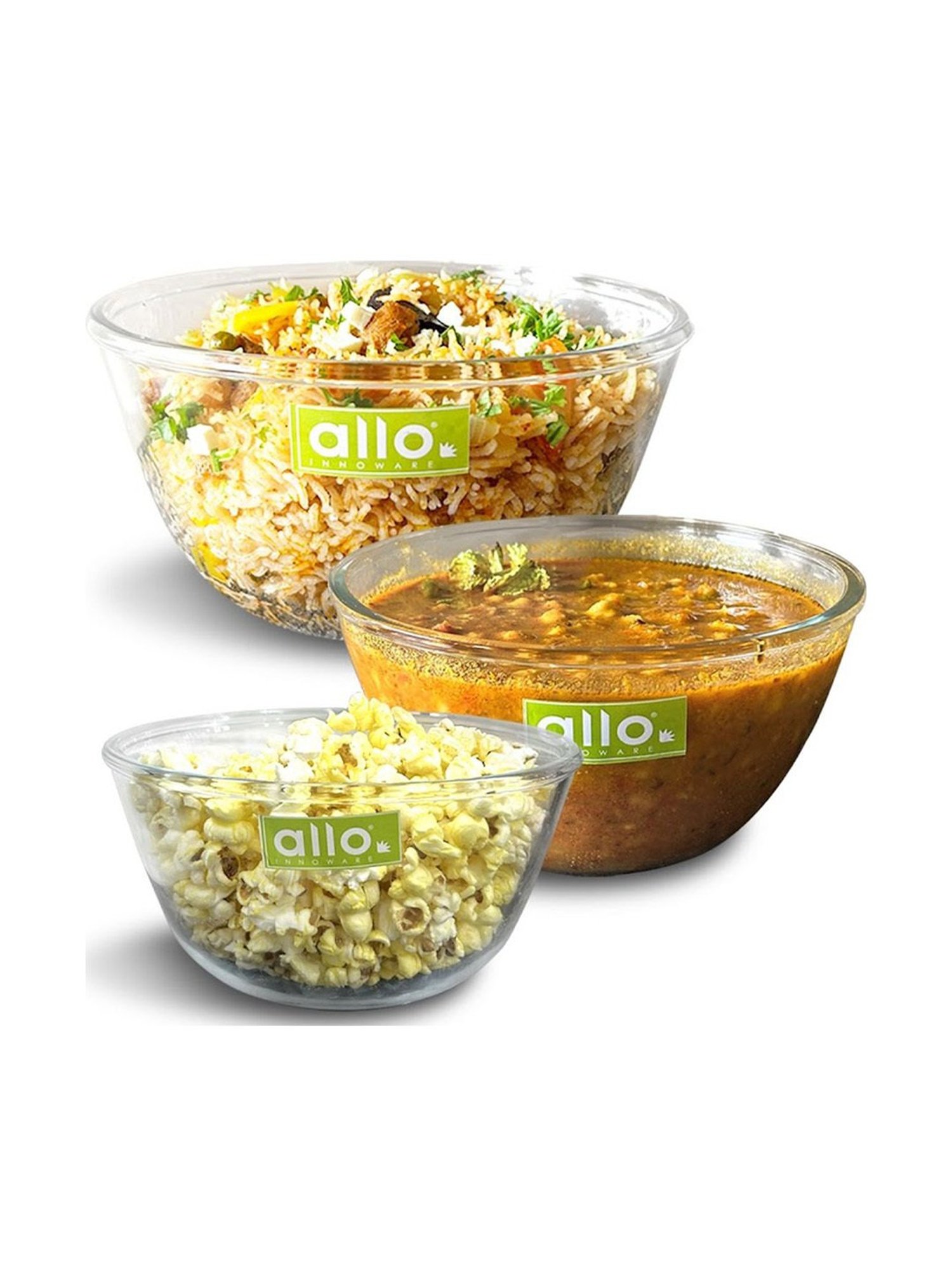 Borosilicate Glass Mixing & Serving Bowls, Oven & Microwave, Dishwasher and Freezer Safe Bowls