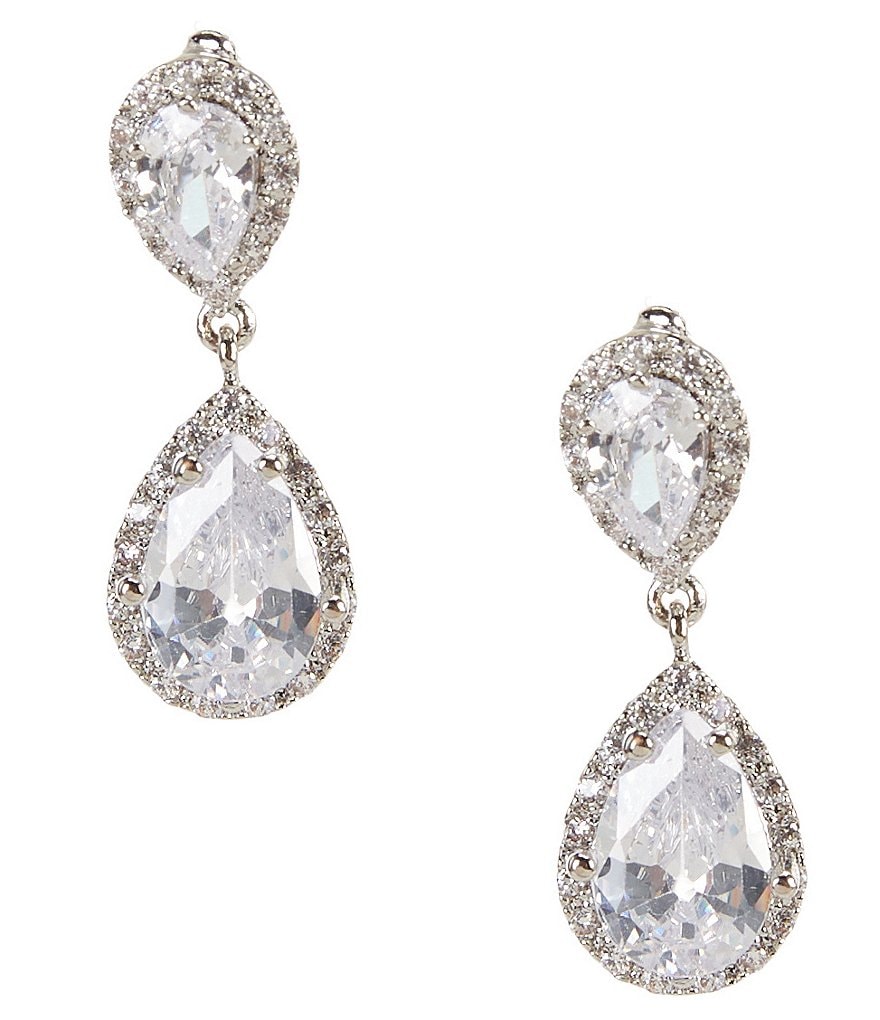 Cezanne CZ Mini Pear Drop Earrings