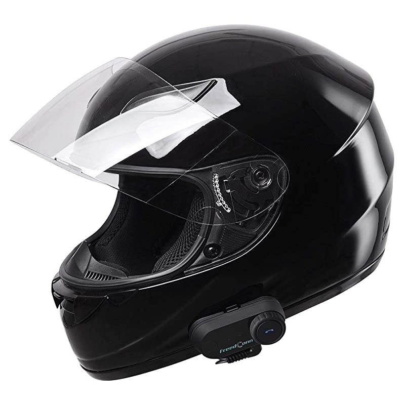 RunB Bluetooth Motorcycle Modular Helmet Full Face with Wireless Headset Hands Free Intercom MP3 FM Radio DOT