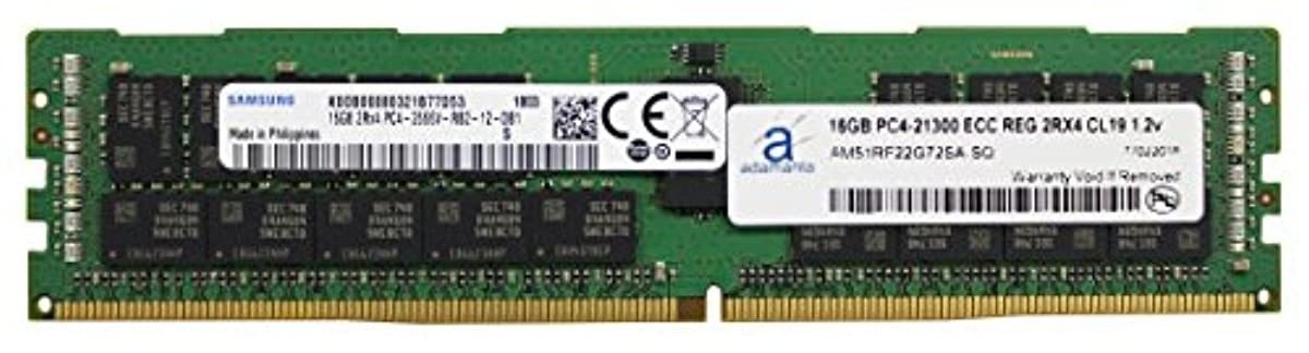Adamanta 16GB (1x16GB) Server Memory Upgrade for Dell Poweredge, Precision & HP Proliant Servers Samsung Original DDR4 2666MHZ PC4-21300 ECC Registered Chip 2Rx4 CL19 1.2v DRAM RAM Adamanta