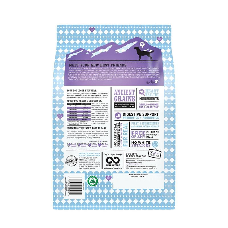 I and Love and You Naked Essentials Ancient Grains with Chicken & Turkey Holistic Dry Dog Food - 4lbs
