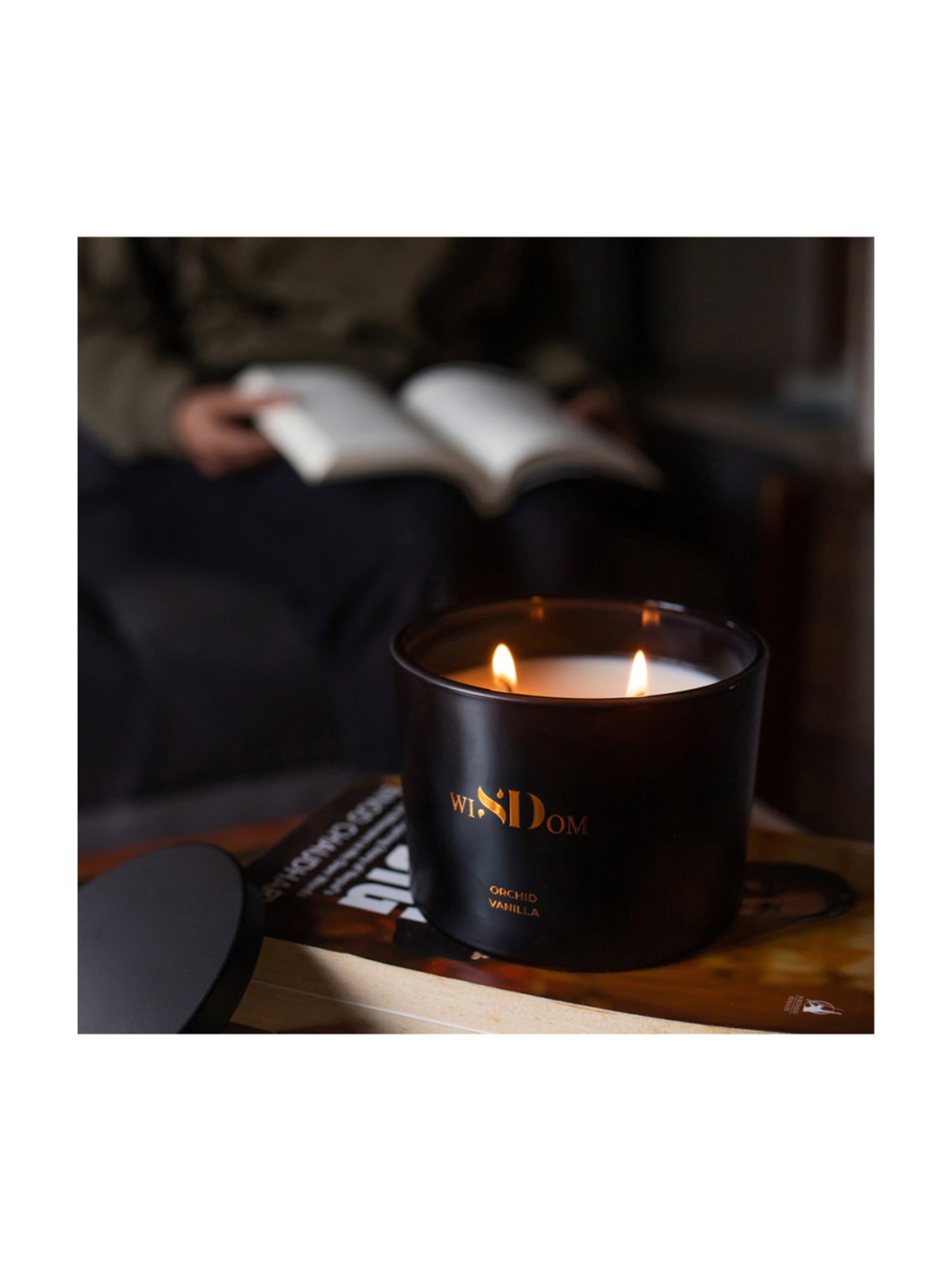 wiSDom by Sheetal Desai Orchid & Vanilla Luxury Scented Candle - Set of 1