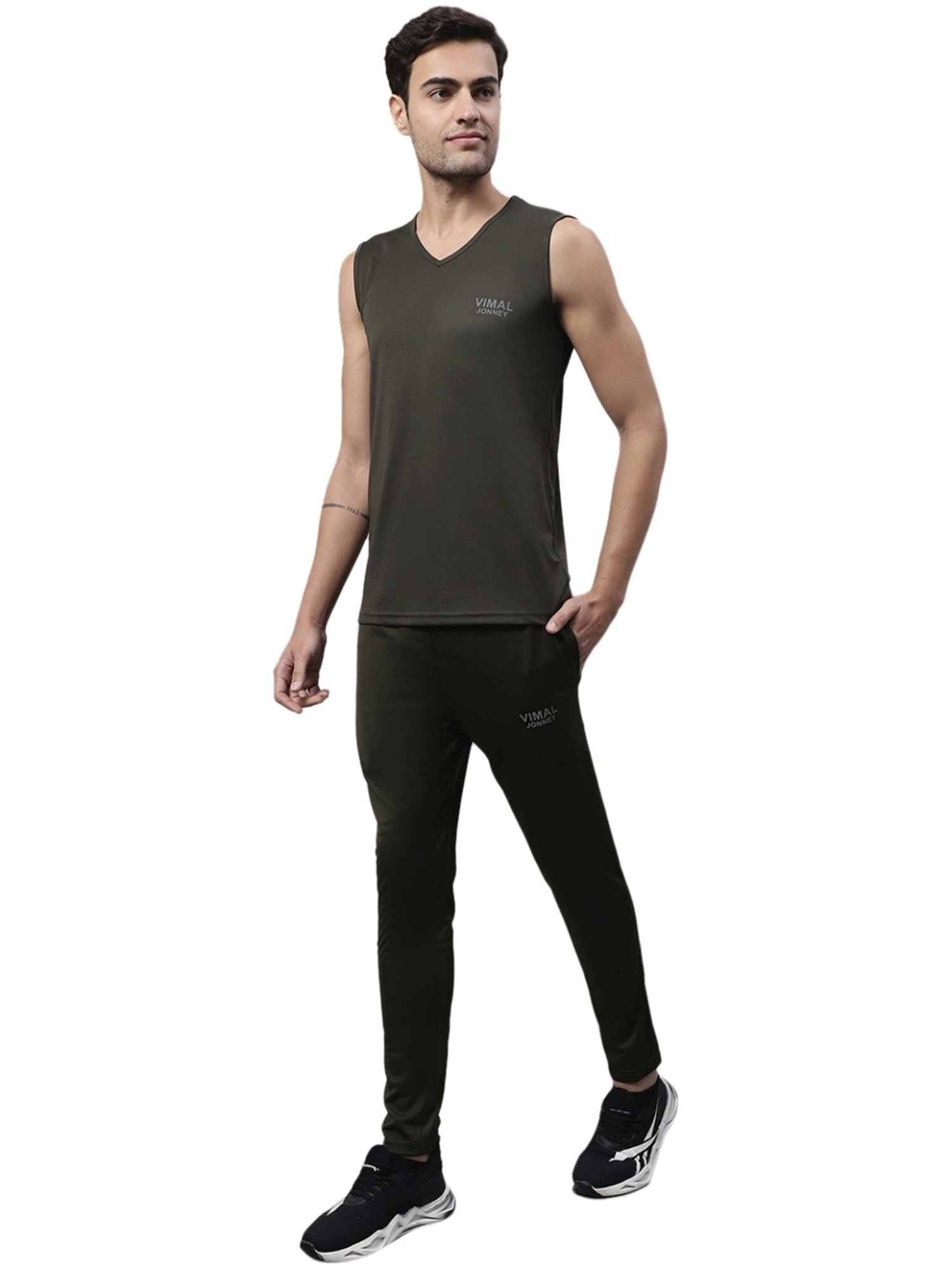 Vimal Jonney Olive Regular Fit Tracksuit