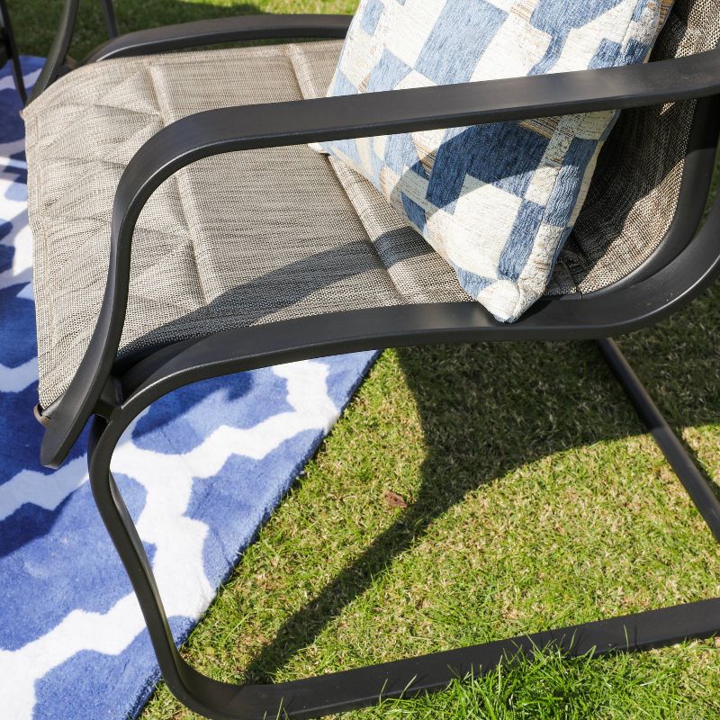 4pc Conversation Steel Patio Seating Sets Gray - Lokatse