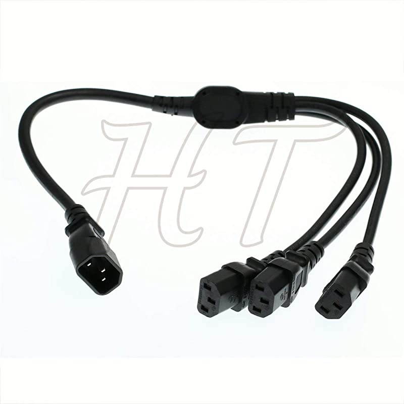 UPS PDU Computer PC Power Splitter Cord Male C14 to 3 x Female C13 10A 250V Extension Cable 24 C143xC13 60cm