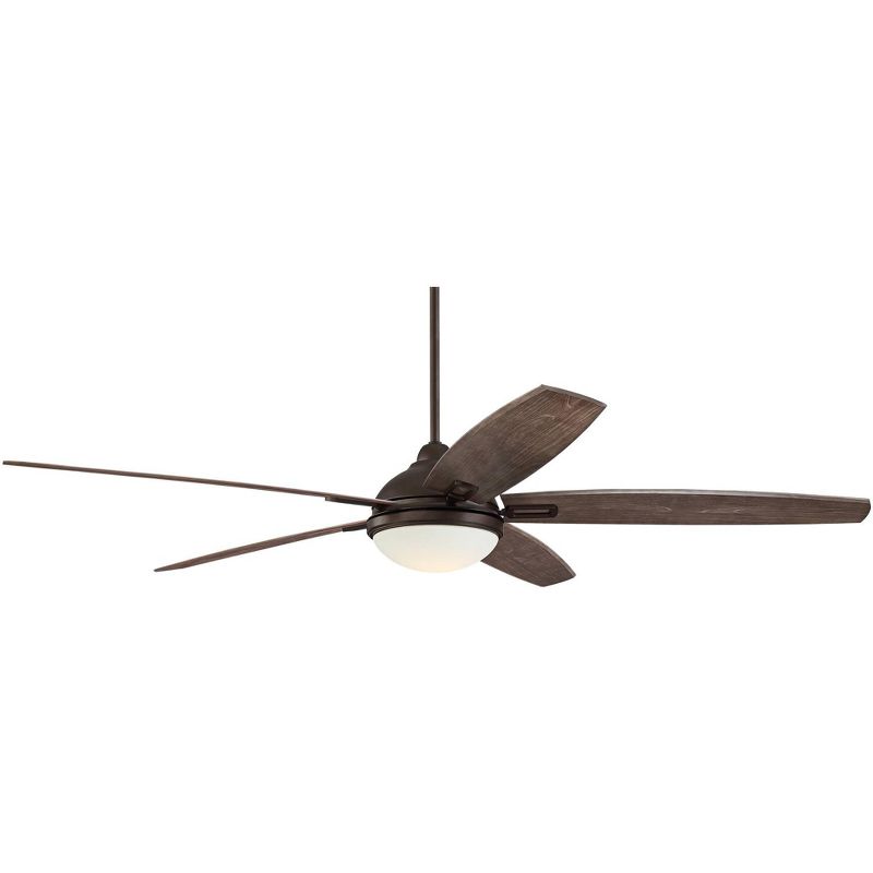 72" Casa Vieja Rustic Outdoor Ceiling Fan with Light LED Remote Control Bronze Frosted Opal Glass Wet Rated for Patio Porch