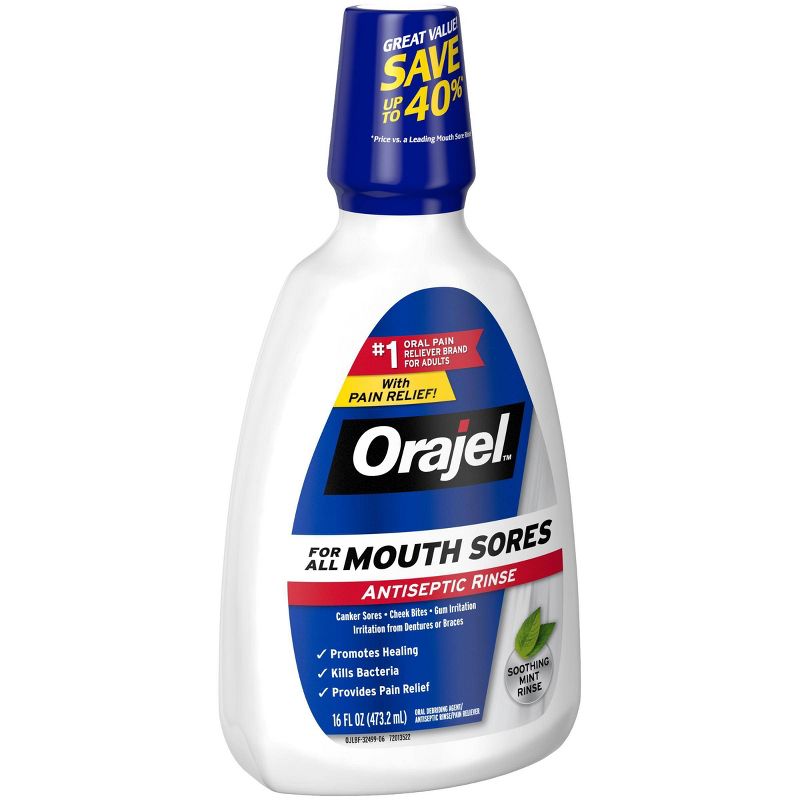 Orajel Mouth Sores Antiseptic Rinse - 16 fl oz