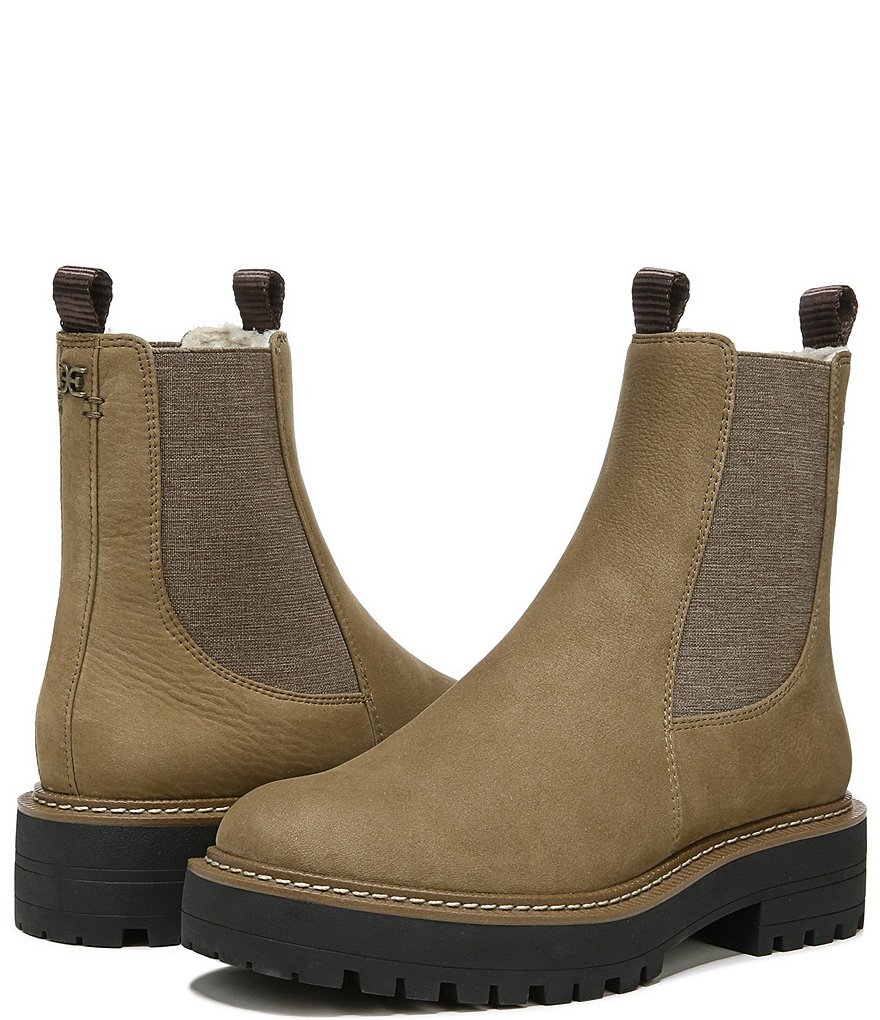 Sam Edelman Laguna Waterproof Nubuck Leather Chelsea Lug Sole Booties