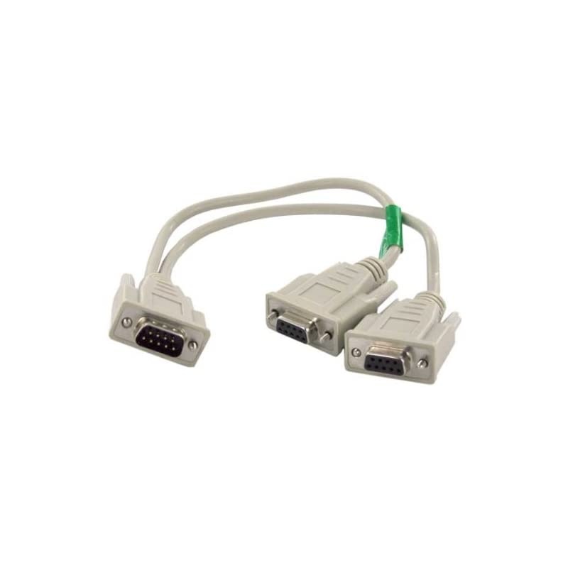 Cable DB9 Male to 2 Female Serial Rs232 Splitter Cable 12 Inches