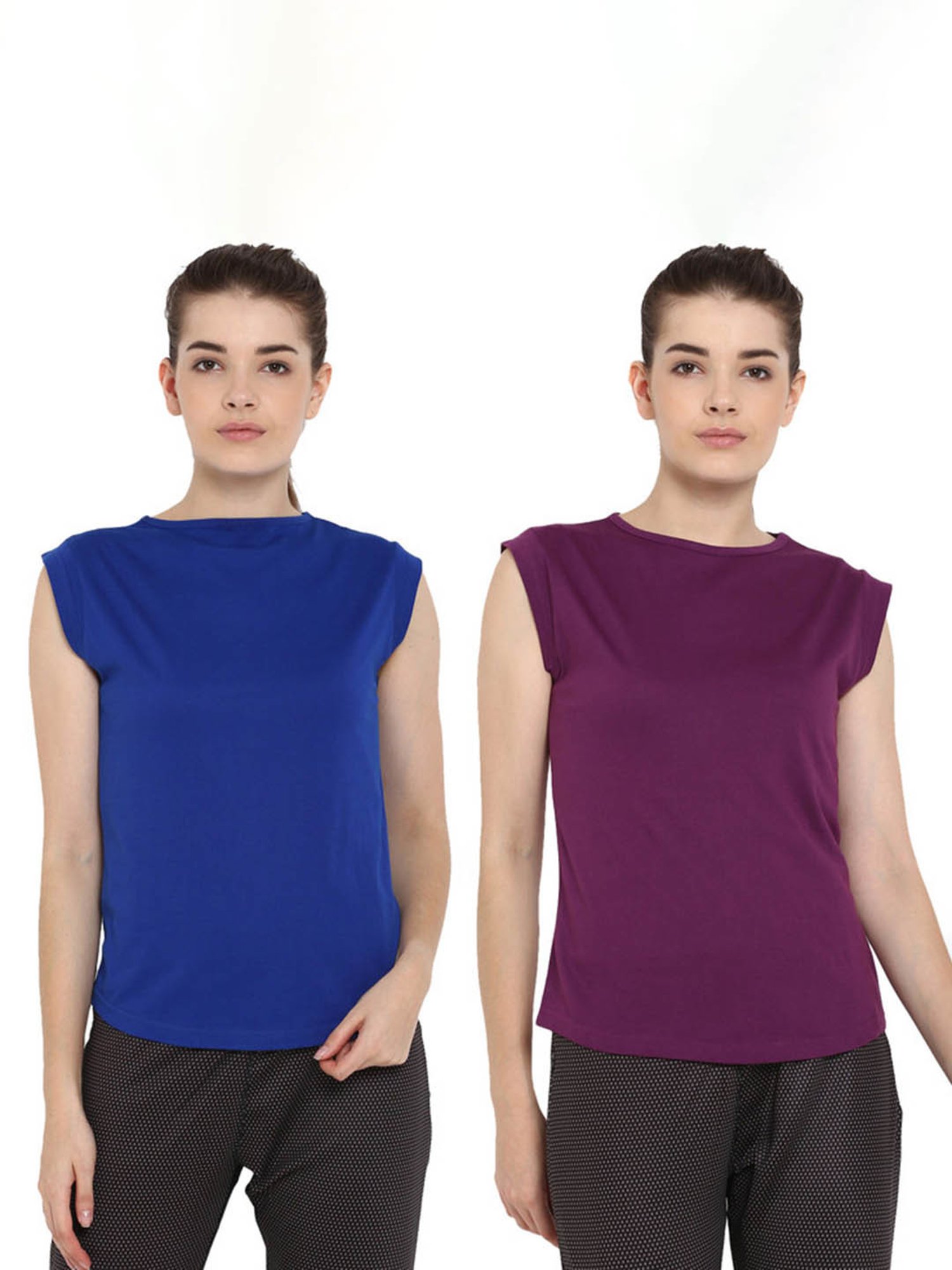 Appulse Royal Blue & Lilac Cotton T-Shirt - Pack of 2