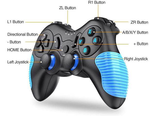 Switch Controller for Nintendo, BEBONCOOL Wireless Controller for Nintendo Switch/ Switch Lite Console, Switch Remote Pro Controller Gamepads with Dual Shock Gyro Axis Blue Anti-Skid