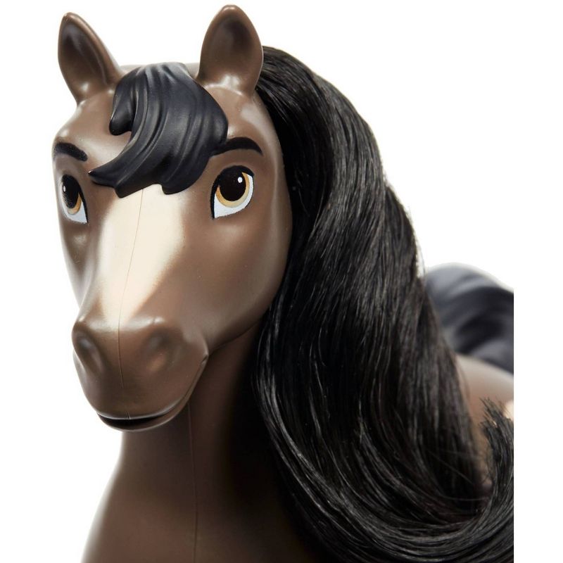 Spirit Untamed 8" Herd Horse, Moving Head, Bay Pinto with Long Black Mane and Playful Stance